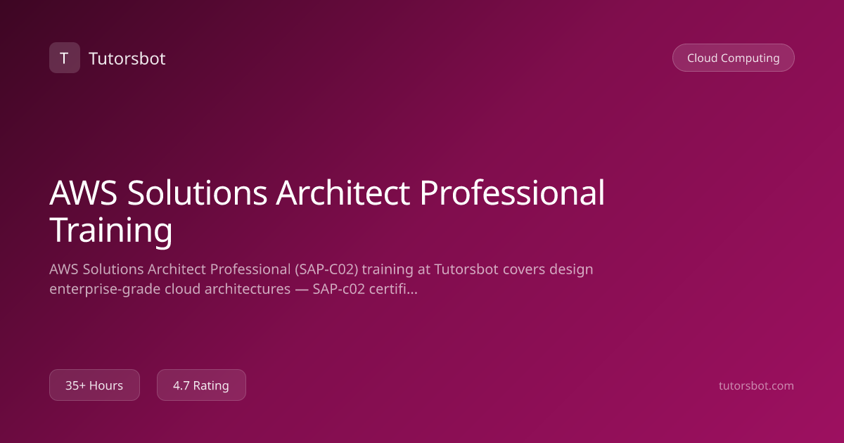AWS Solutions Architect Professional Training Course - Online ...