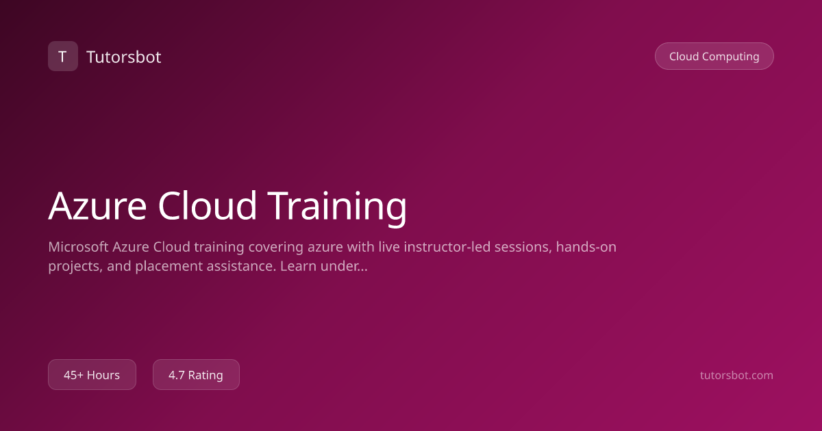 Azure Cloud Training - Tutorsbot