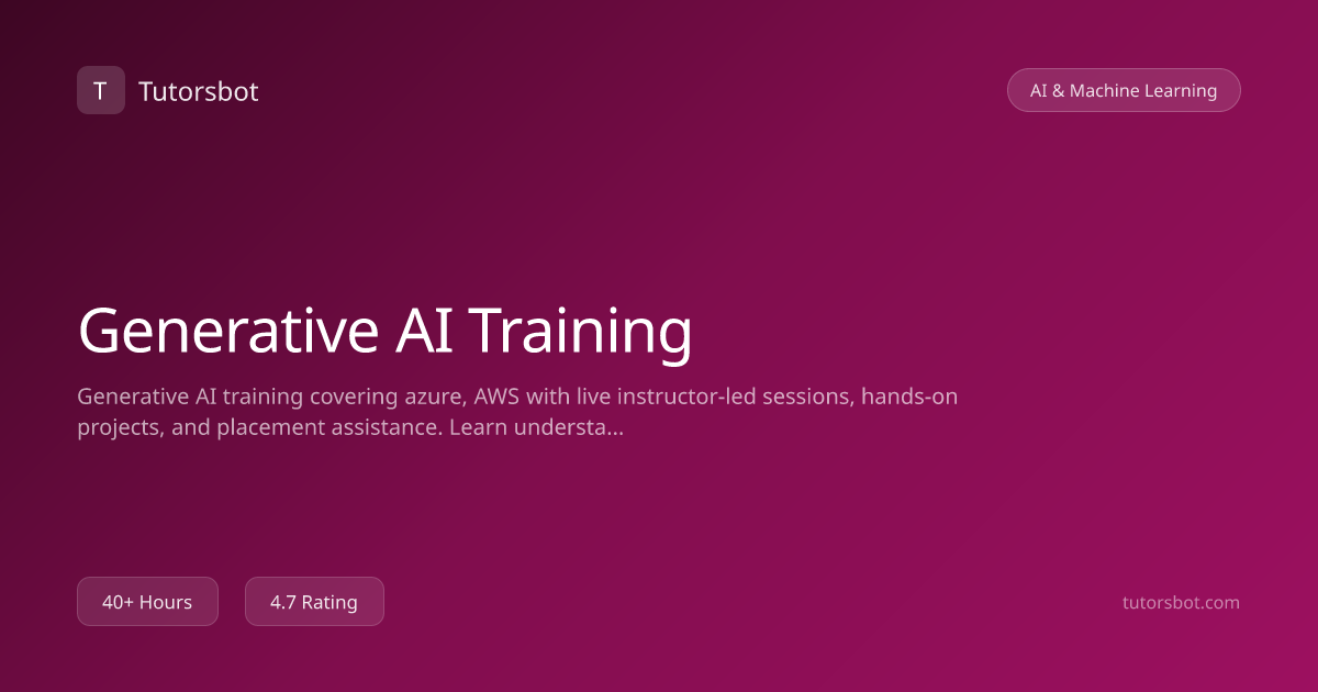 Generative AI Training - Tutorsbot