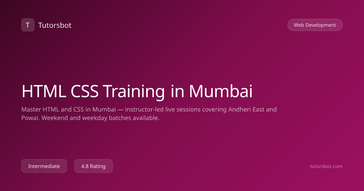 HTML CSS Training in Mumbai - Tutorsbot