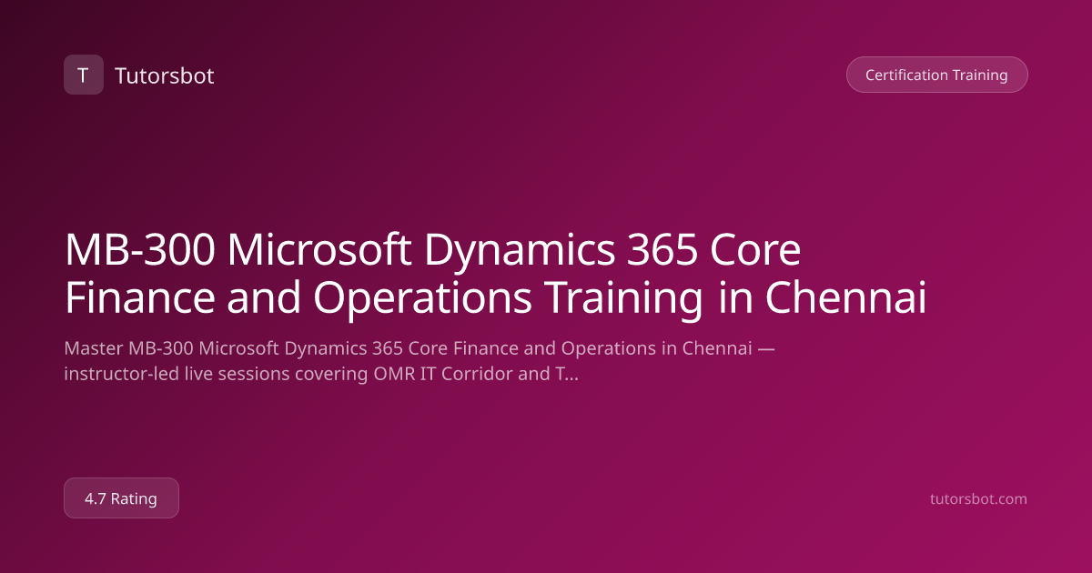 MB-300 Microsoft Dynamics 365 Core Finance And Operations Training in ...