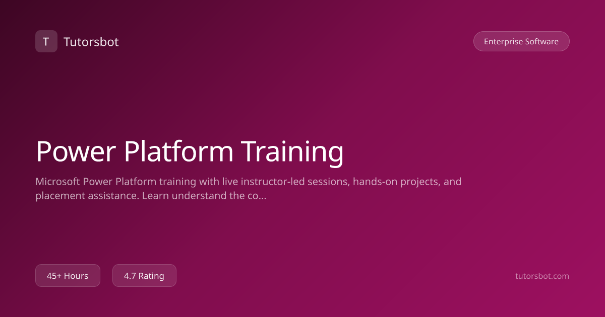 Power Platform Training - Tutorsbot