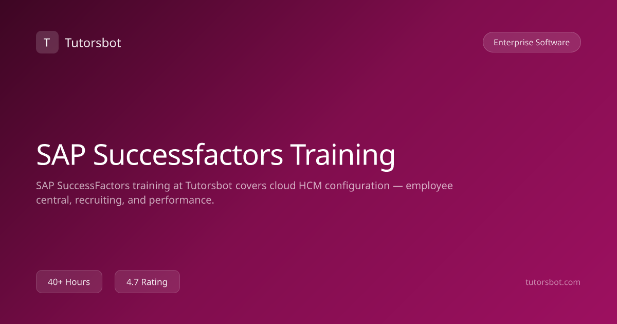 SAP Successfactors Training - Tutorsbot